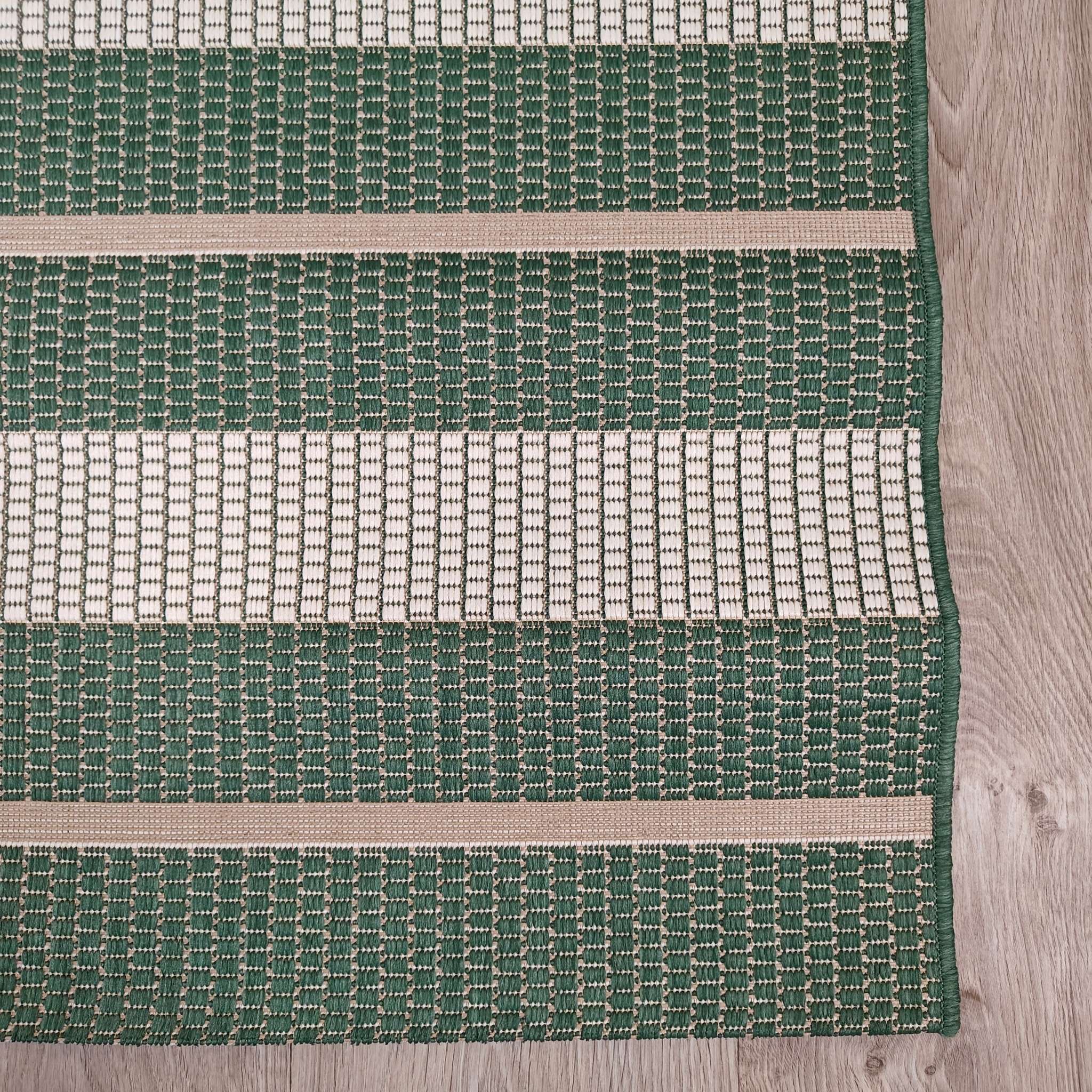 Juova Flatweave rug - green and white