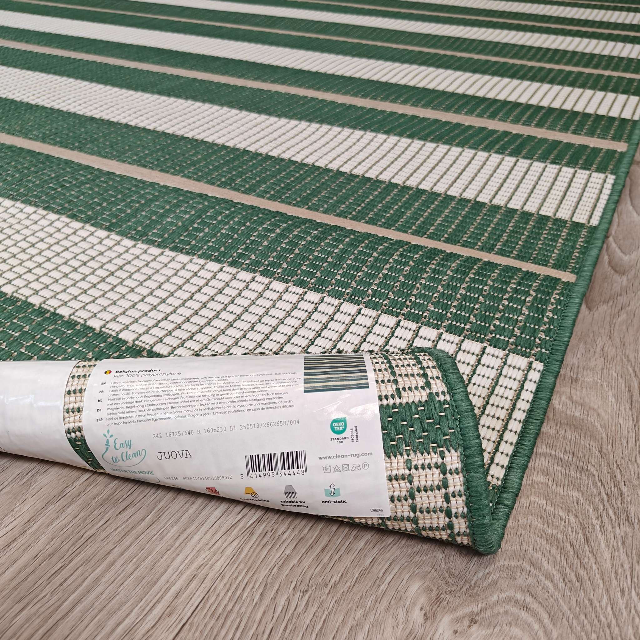 Juova Flatweave rug - green and white