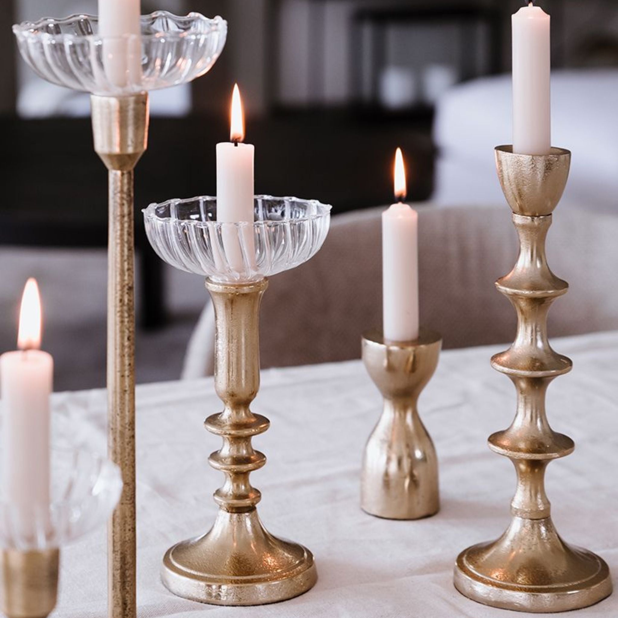 Kynttilänjalka 23cm kulta DIYA.