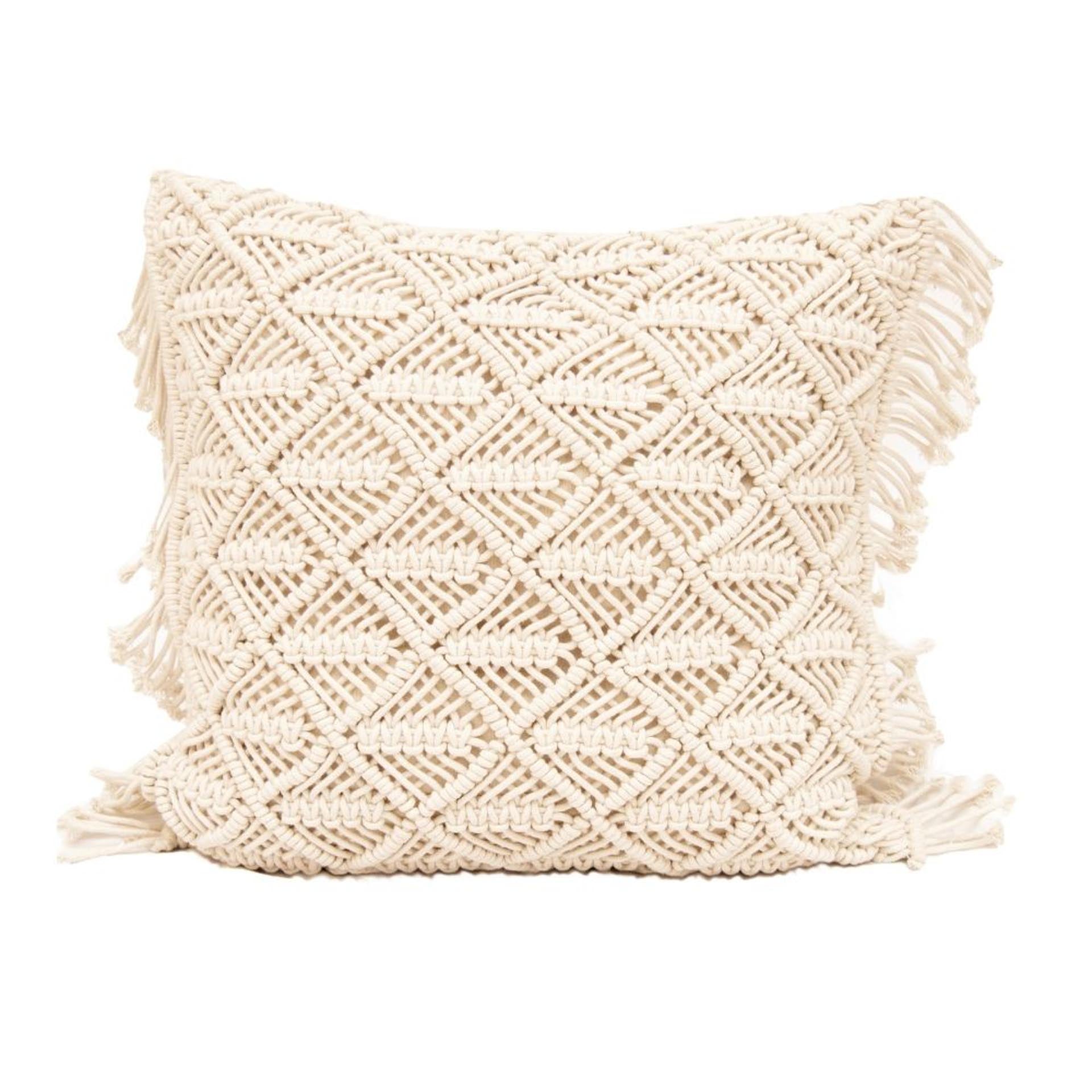 Makrame-tyyny - luonnonvalkoinen (verkko).