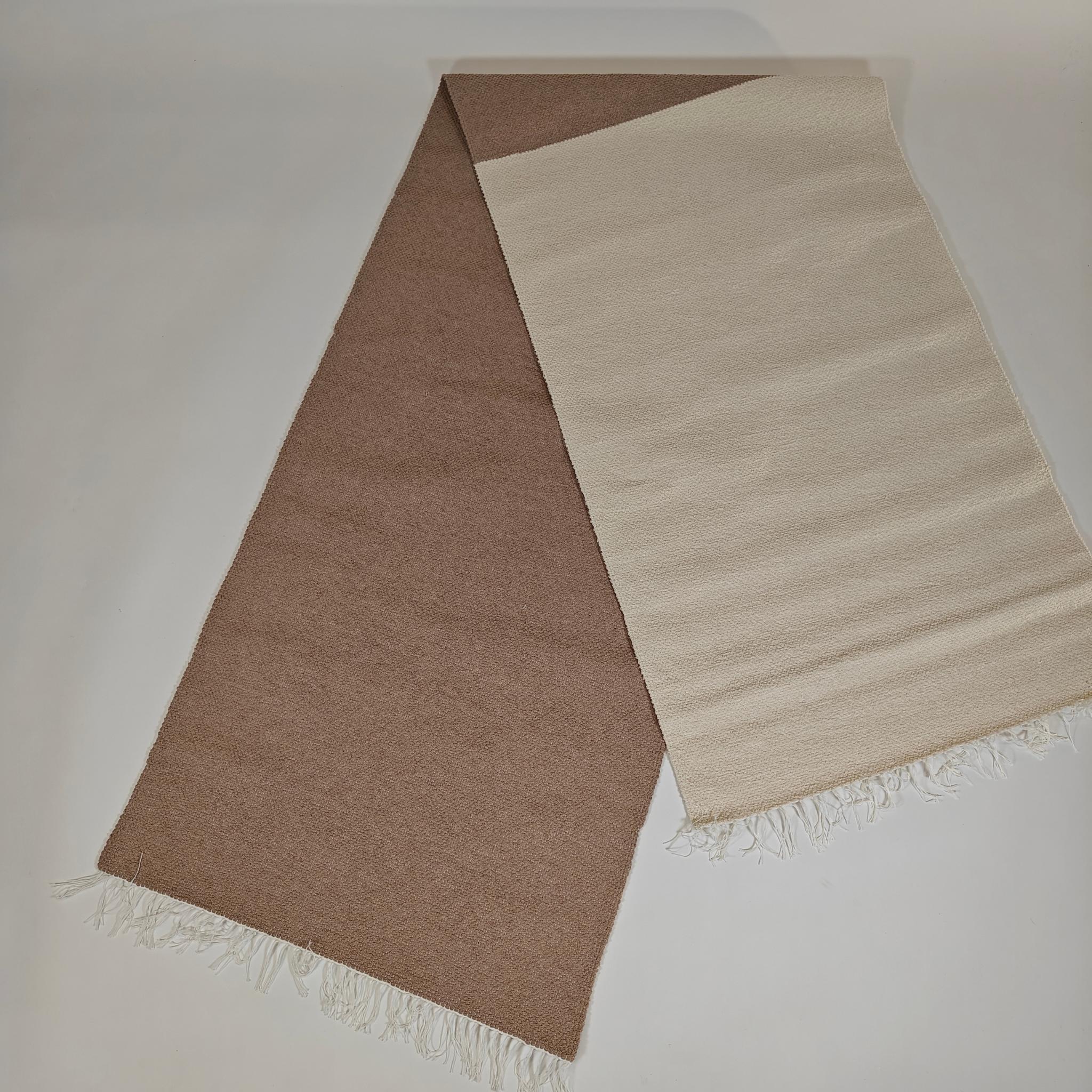 Modern kotimainen puuvillamatto - beige/valkoinen