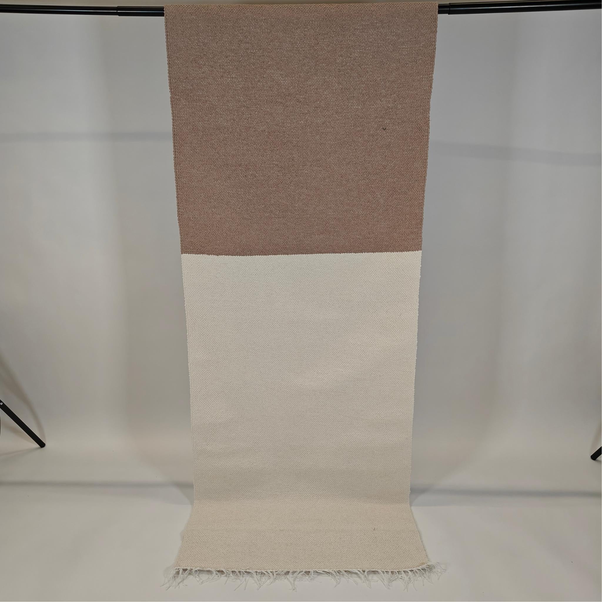 Modern kotimainen puuvillamatto - beige/valkoinen