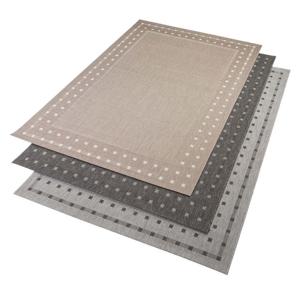 Ruutu sileäksi kudottu matto - pellava