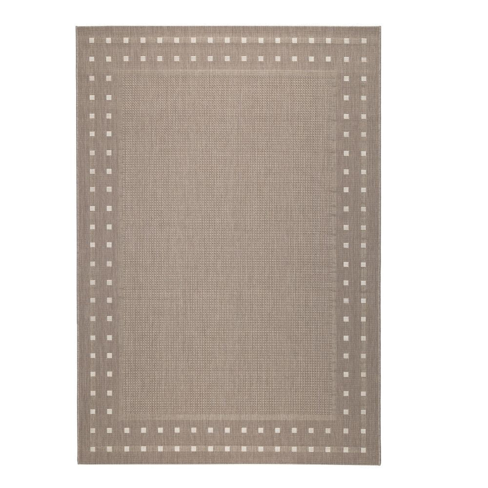 Ruutu sileäksi kudottu matto - pellava