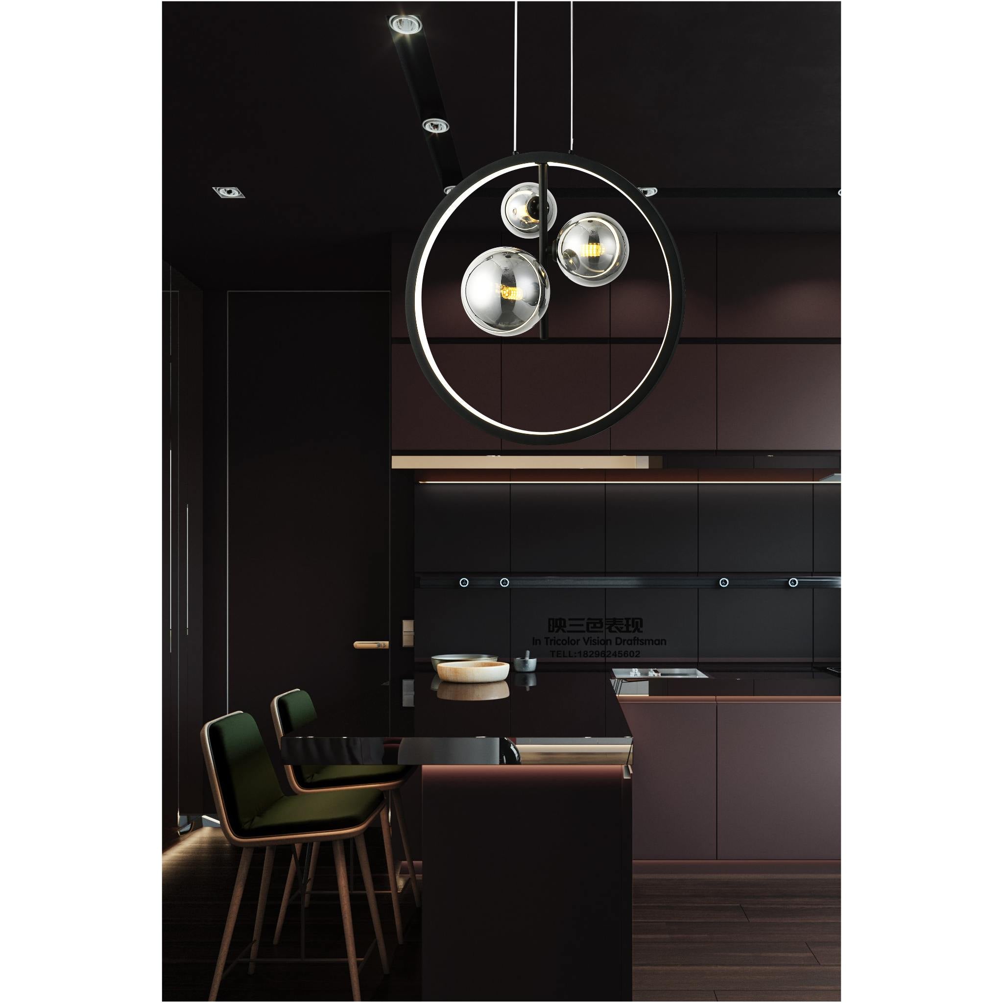 Omaha 339503-30 - Pendant lamp - Sand black - Savulasi