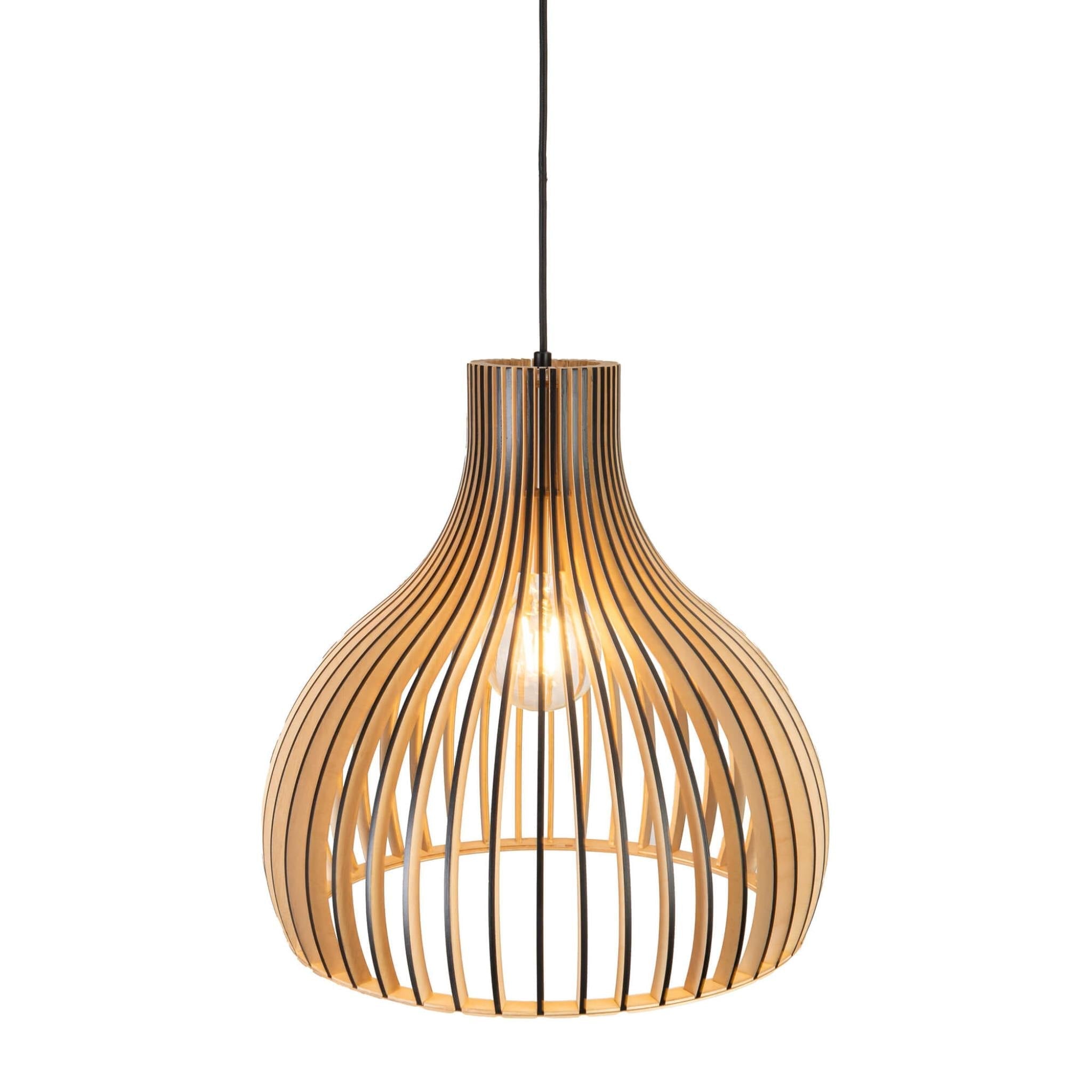 FocusLight VERSO - Pendant lamp - Black/Wood - Ø45 cm