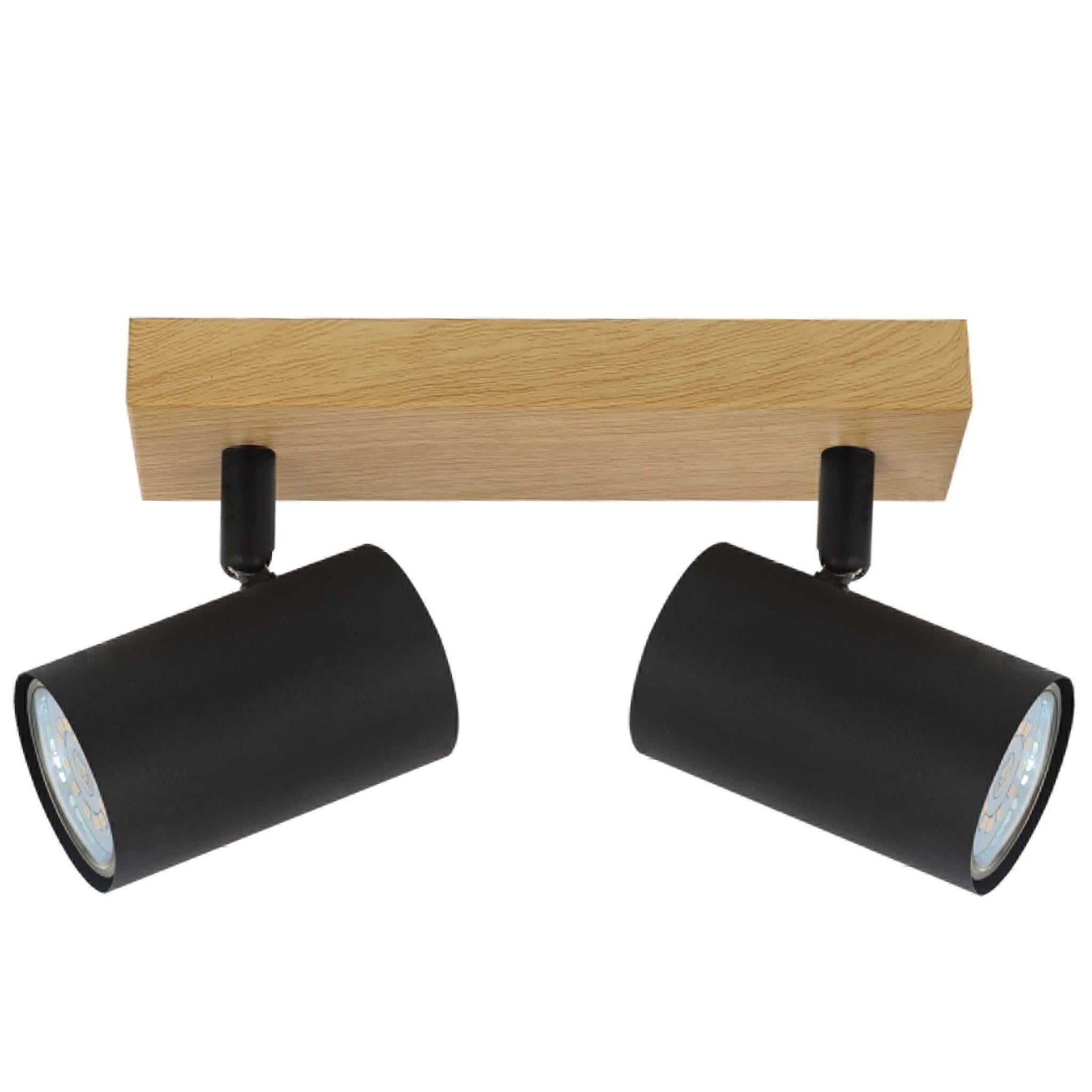 Quentin 838502-11 - 2-piece spotlight - Black - wood