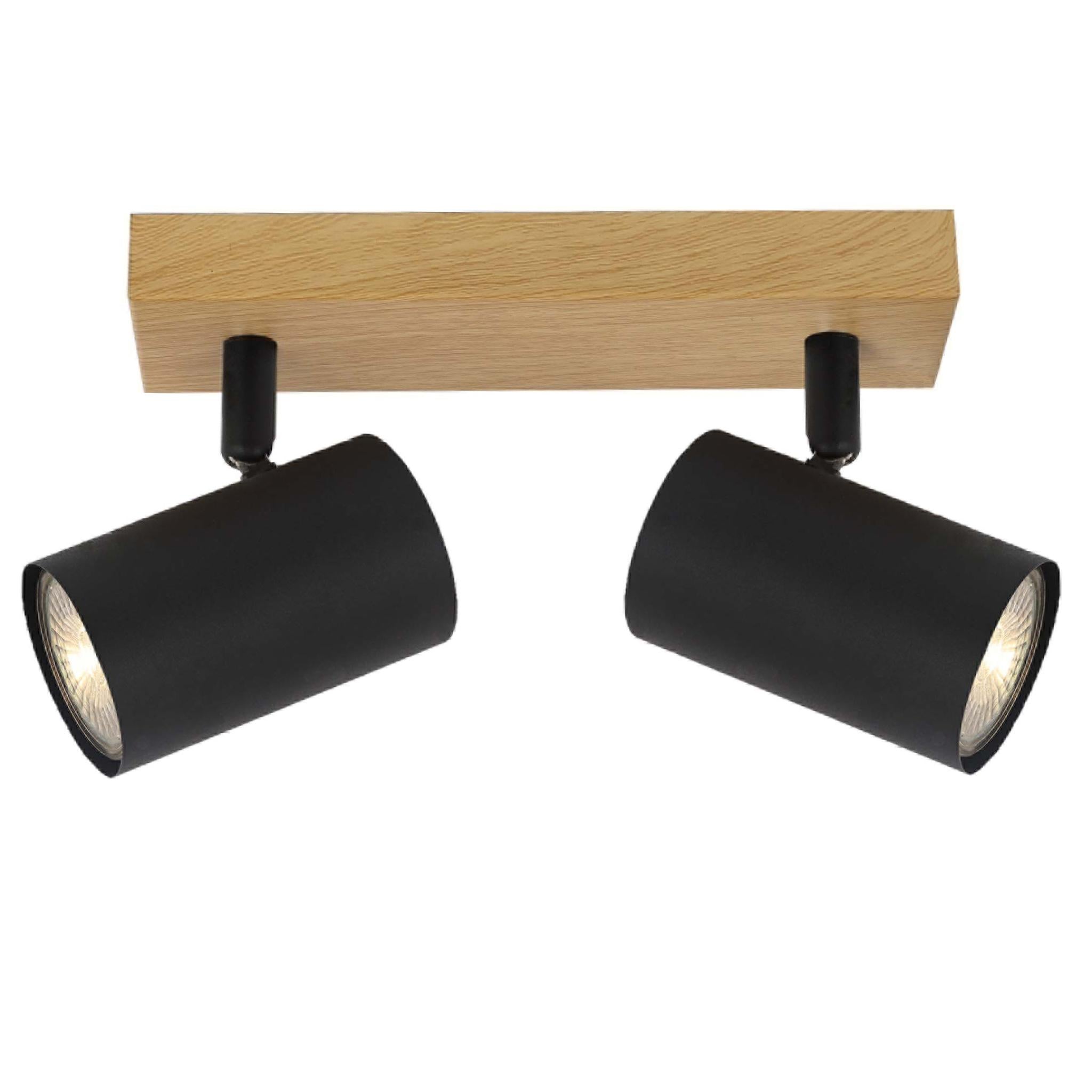 Quentin 838502-11 - 2-piece spotlight - Black - wood