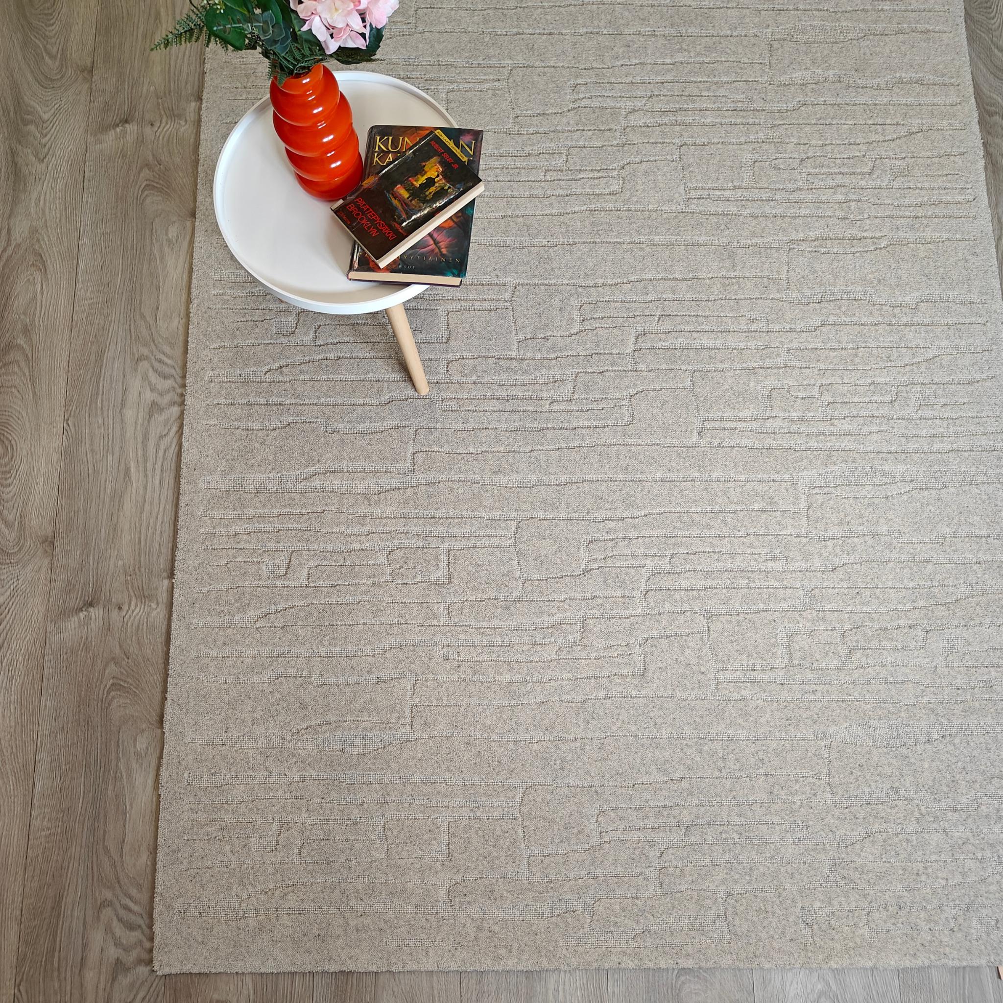 Rifts-H Wool rug - light gray