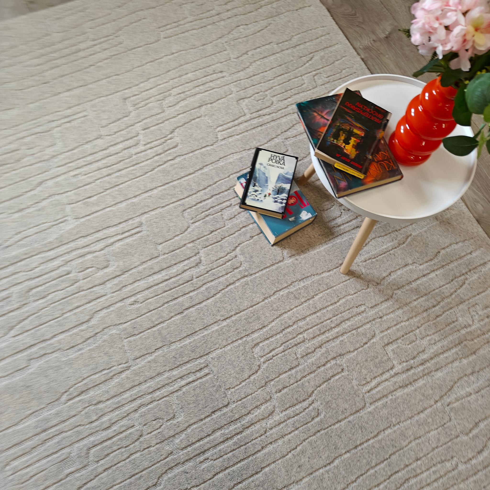 Rifts-H Wool rug - light gray