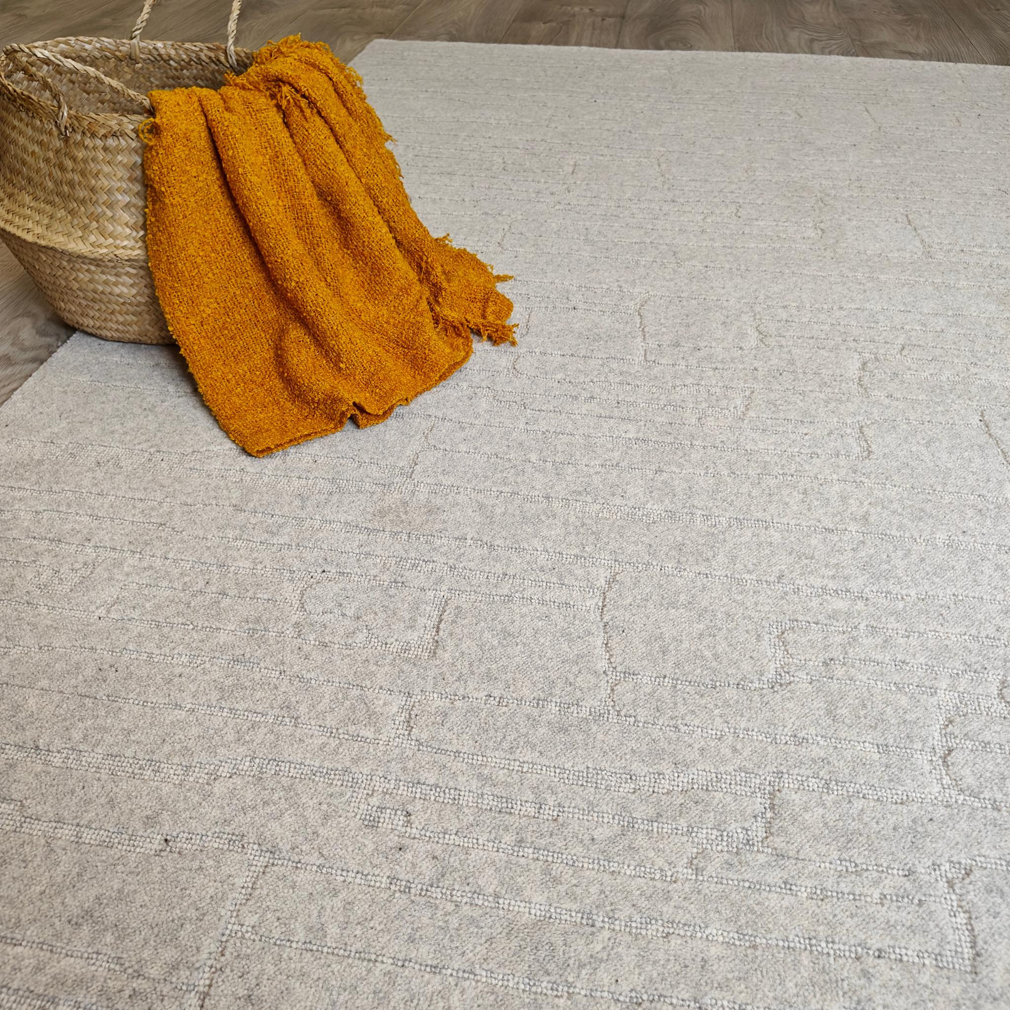 Rifts-H Wool rug - light gray