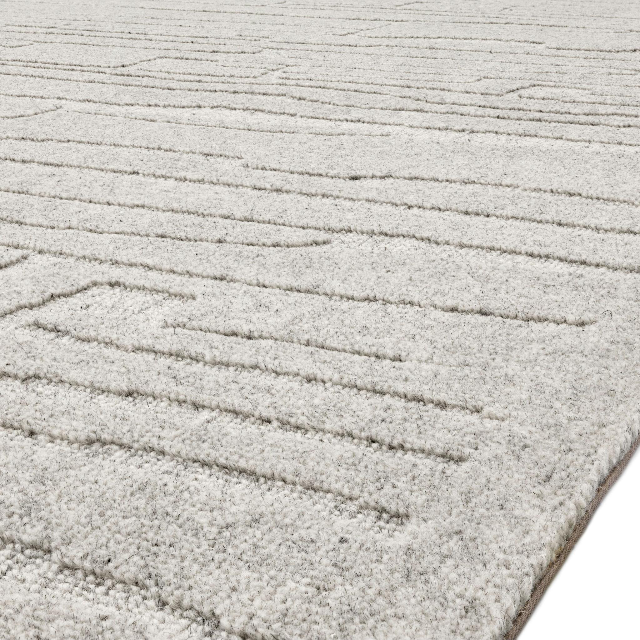 Rifts-H Wool rug - light gray