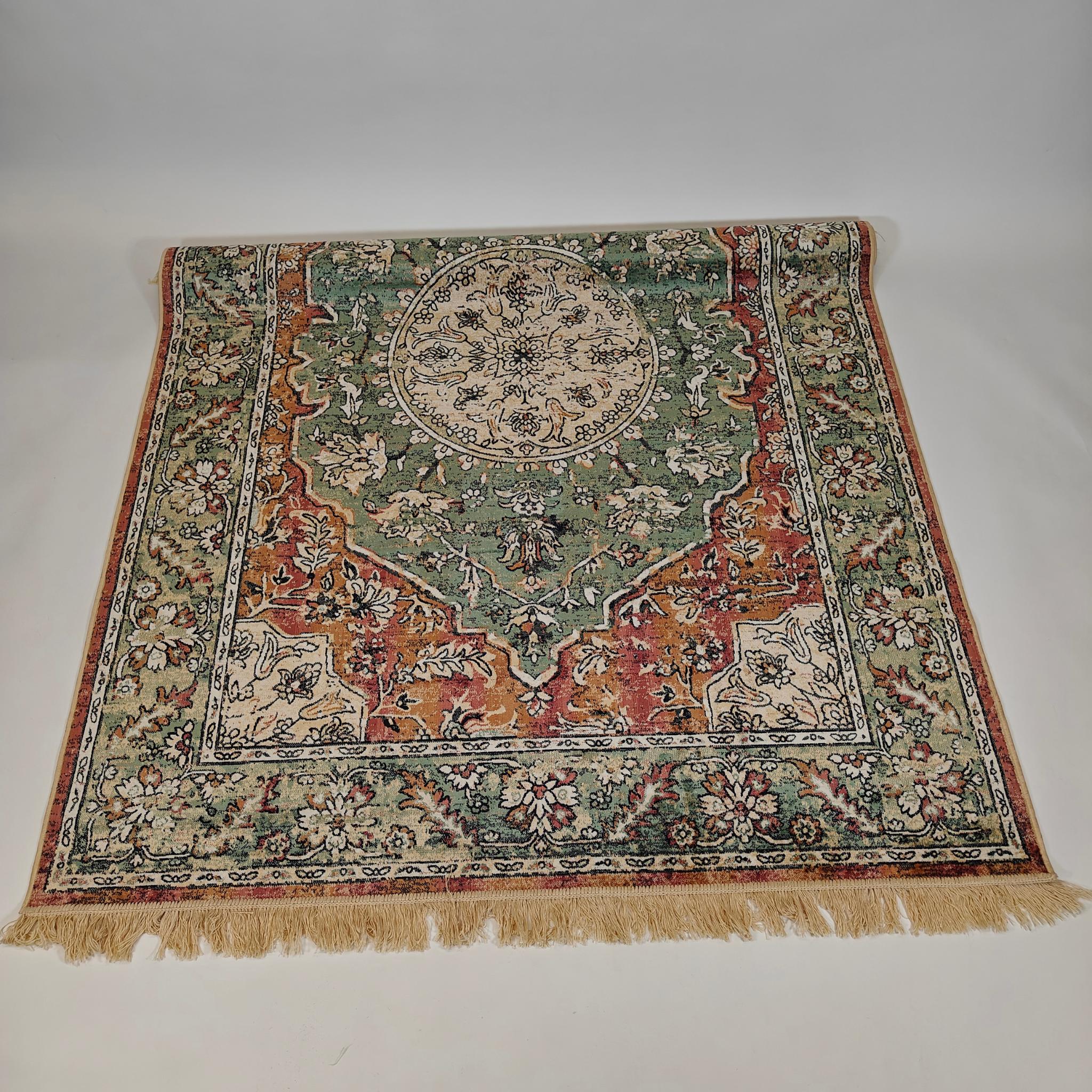 Royal palace viscose rug - green/terra