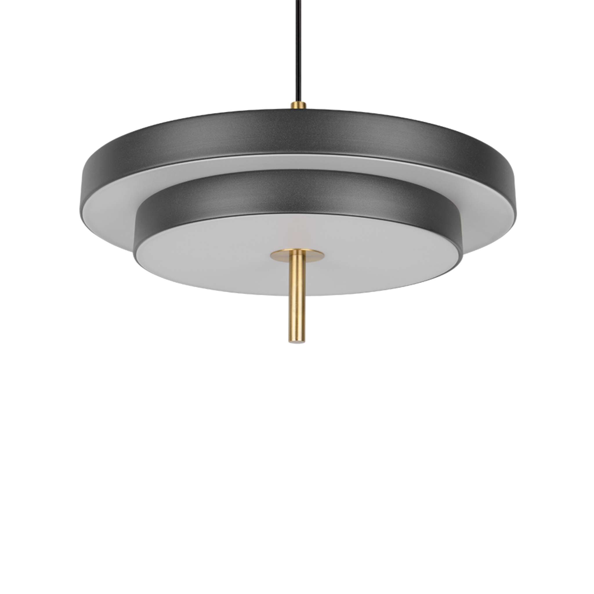 TRIO Keaton LED riippuvalaisin 1-os 40 cm - mattamusta/messinki