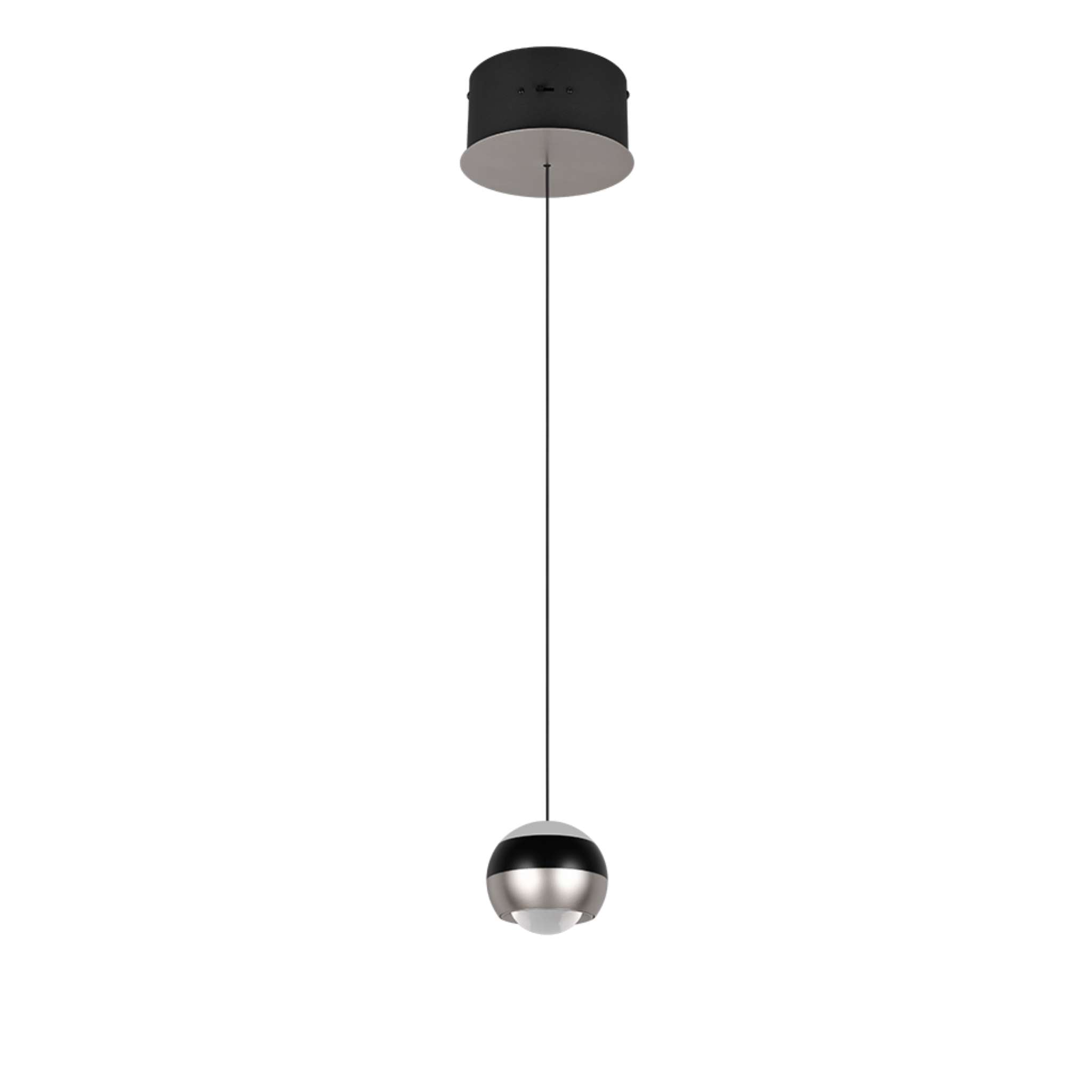 TRIO Orbit LED riippuvalaisin 1-os - harjattu teräs/mattamusta