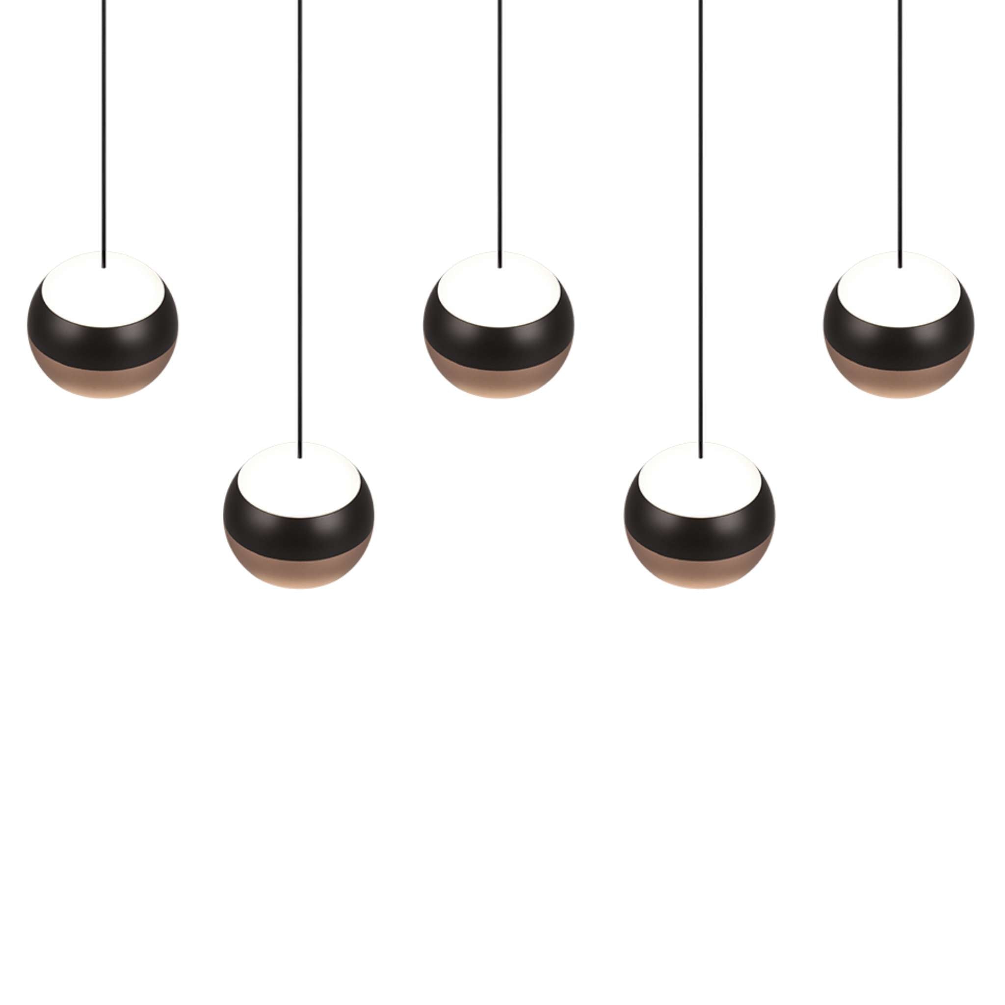 TRIO Orbit LED riippuvalaisin 100 cm 5-os - mattamusta