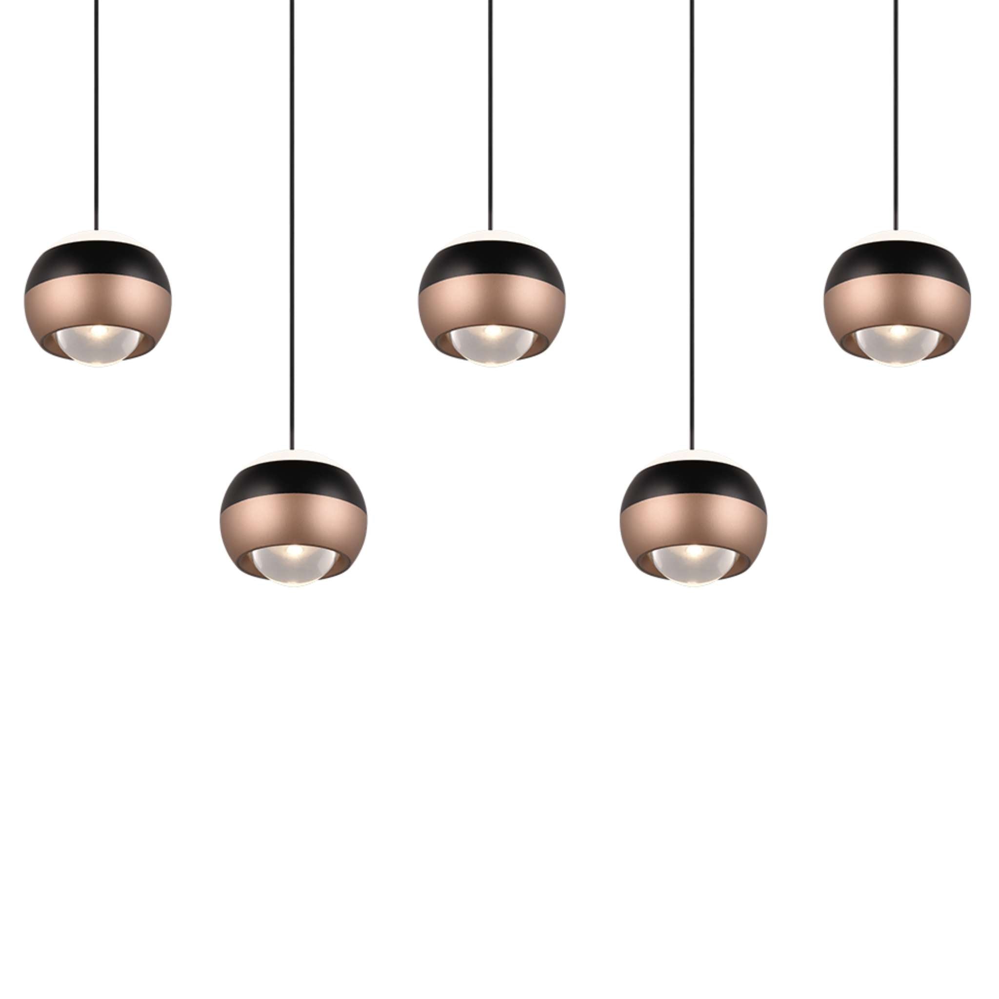 TRIO Orbit LED riippuvalaisin 100 cm 5-os - mattamusta