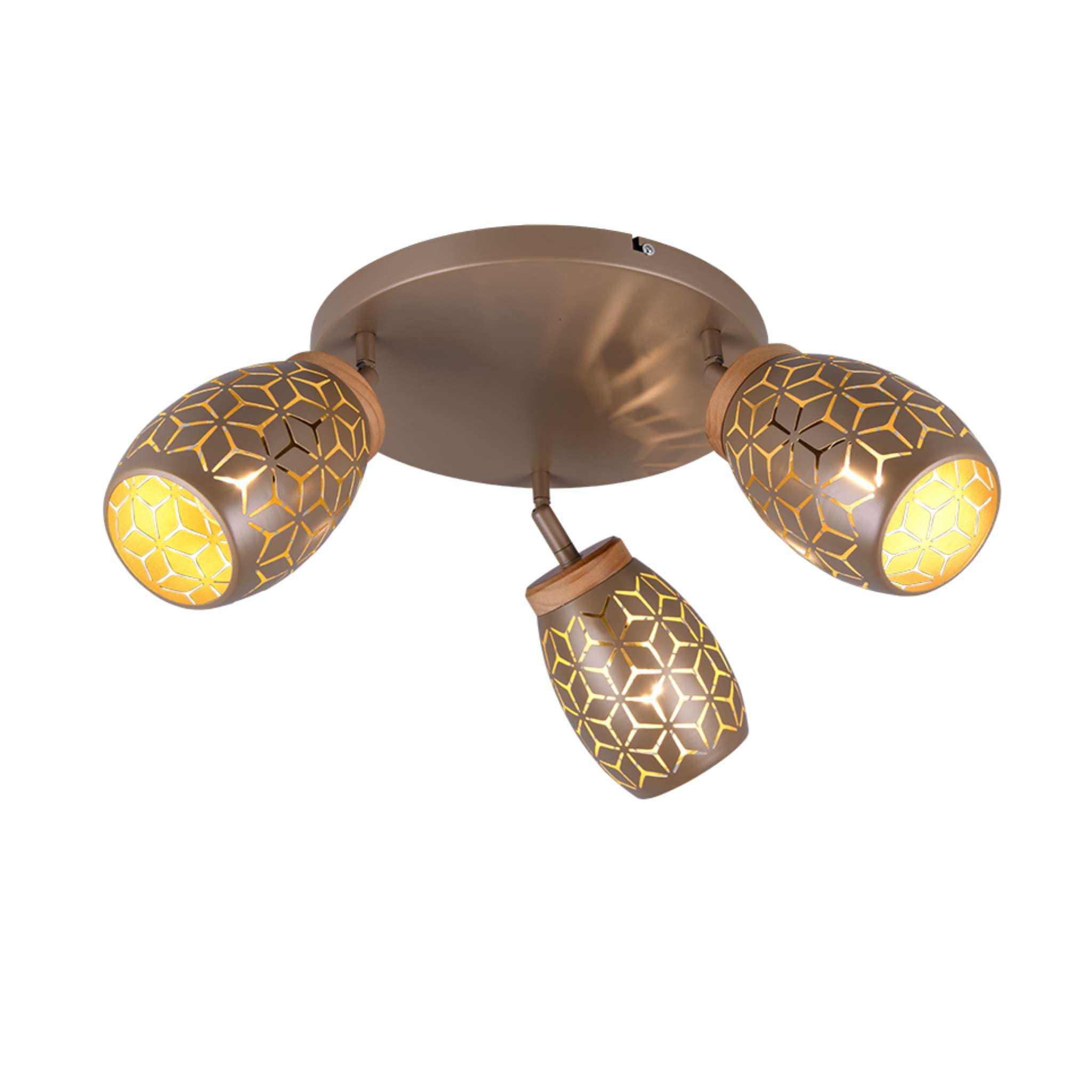 TRIO Bidar spottivalaisin 3-os E14 - kahvinruskea