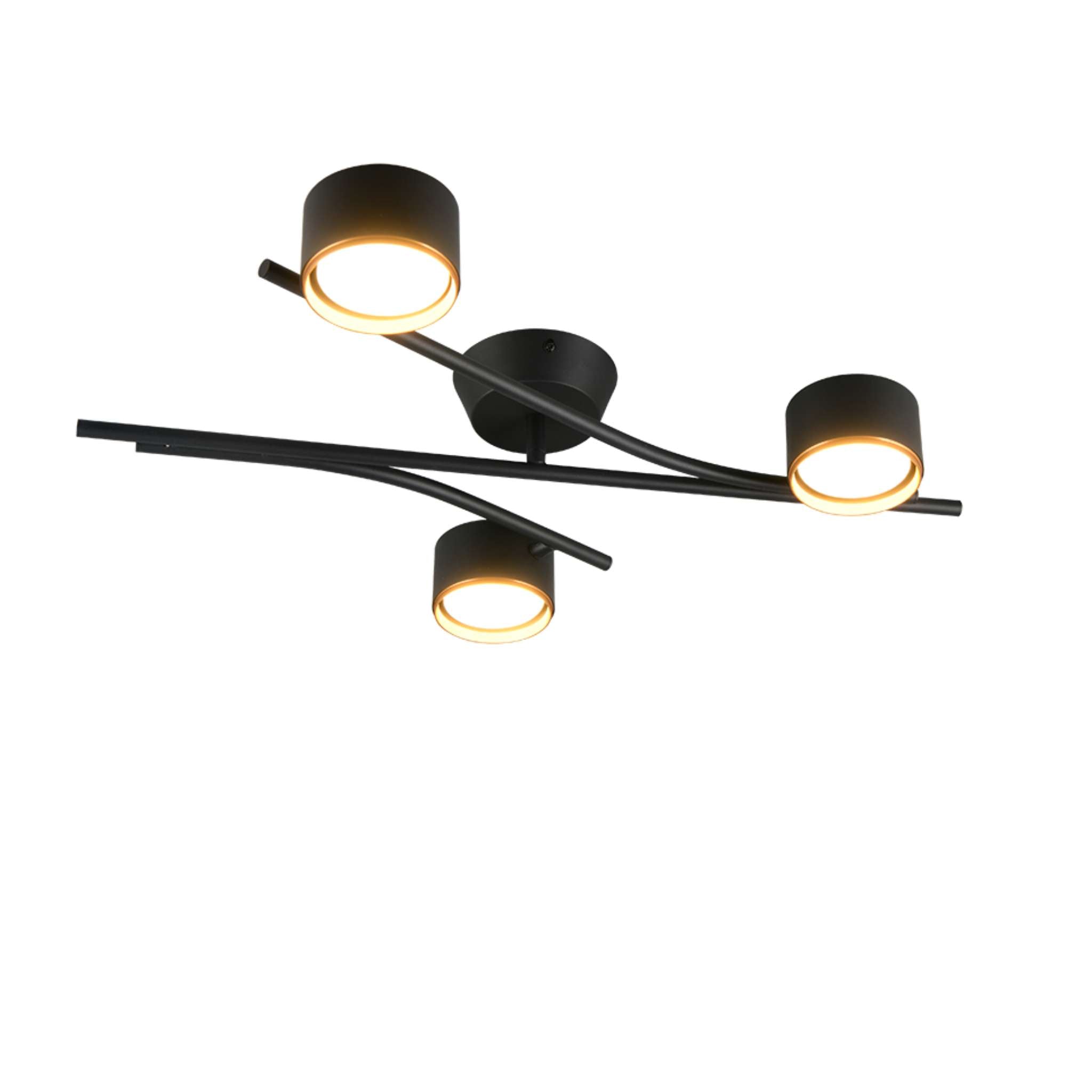 TRIO Coda kattovalaisin 3-os GX53 - musta/kulta