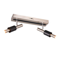 TRIO Ikaris LED spotti 2-os - harjattu teräs/mattamusta