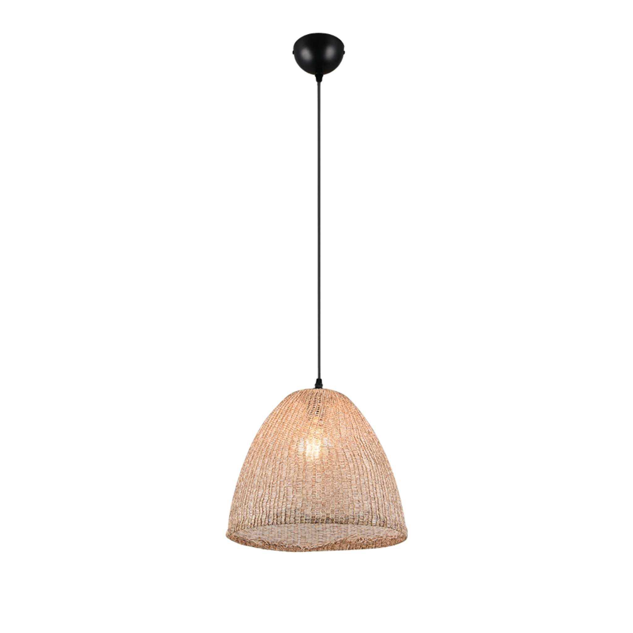 TRIO Kibito riippuvalaisin E27 - luonnollinen väri/mattamusta