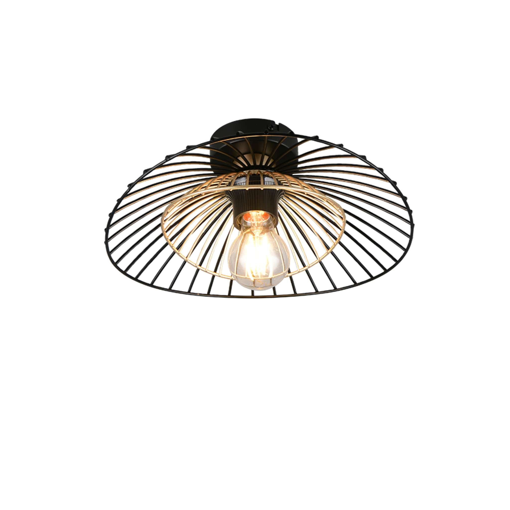 TRIO Lauris kattovalaisin E27 - mattamusta/kulta