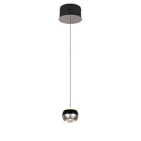 TRIO Orbit LED riippuvalaisin 1-os - harjattu teräs/mattamusta