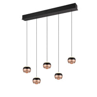 TRIO Orbit LED riippuvalaisin 100 cm 5-os - mattamusta