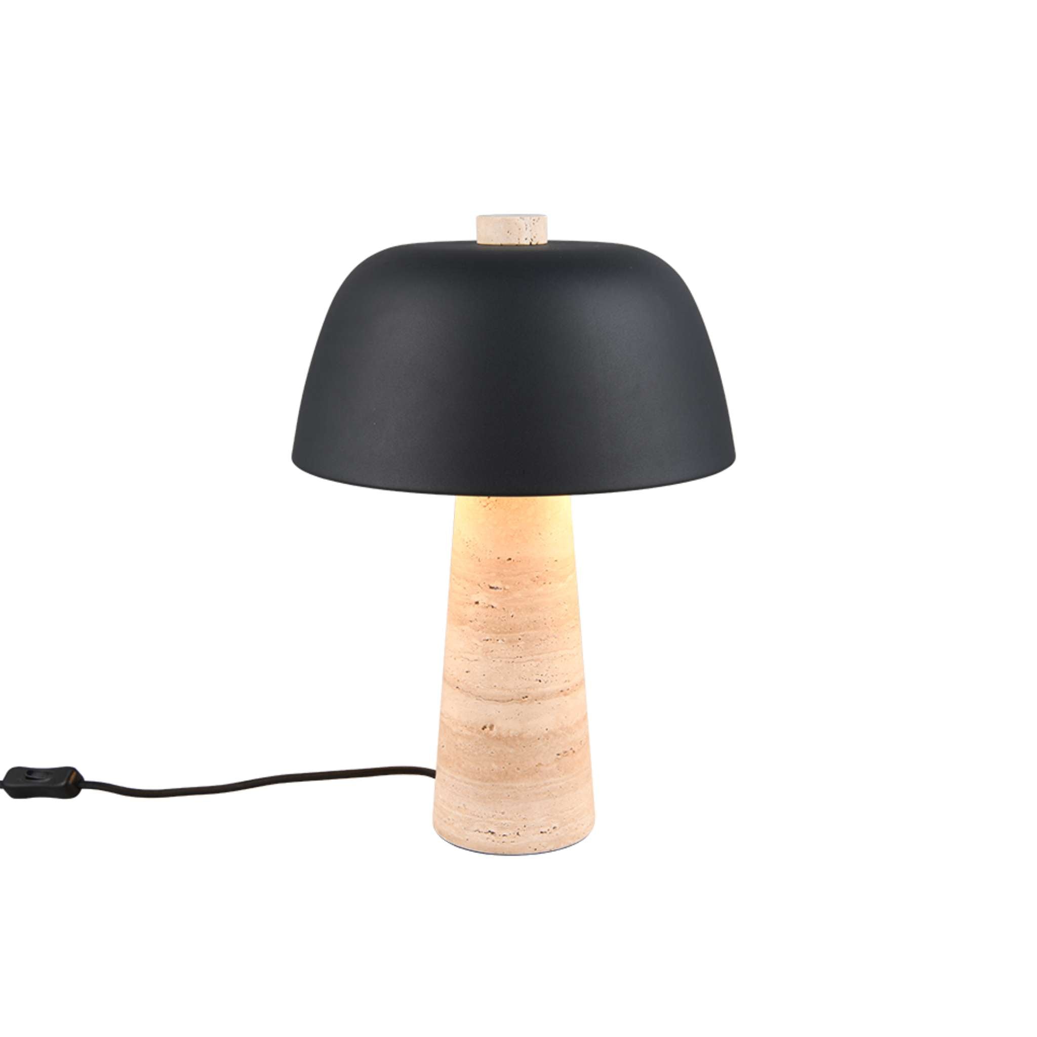 TRIO Timba pöytävalaisin 2xE27 - mattamusta/beige