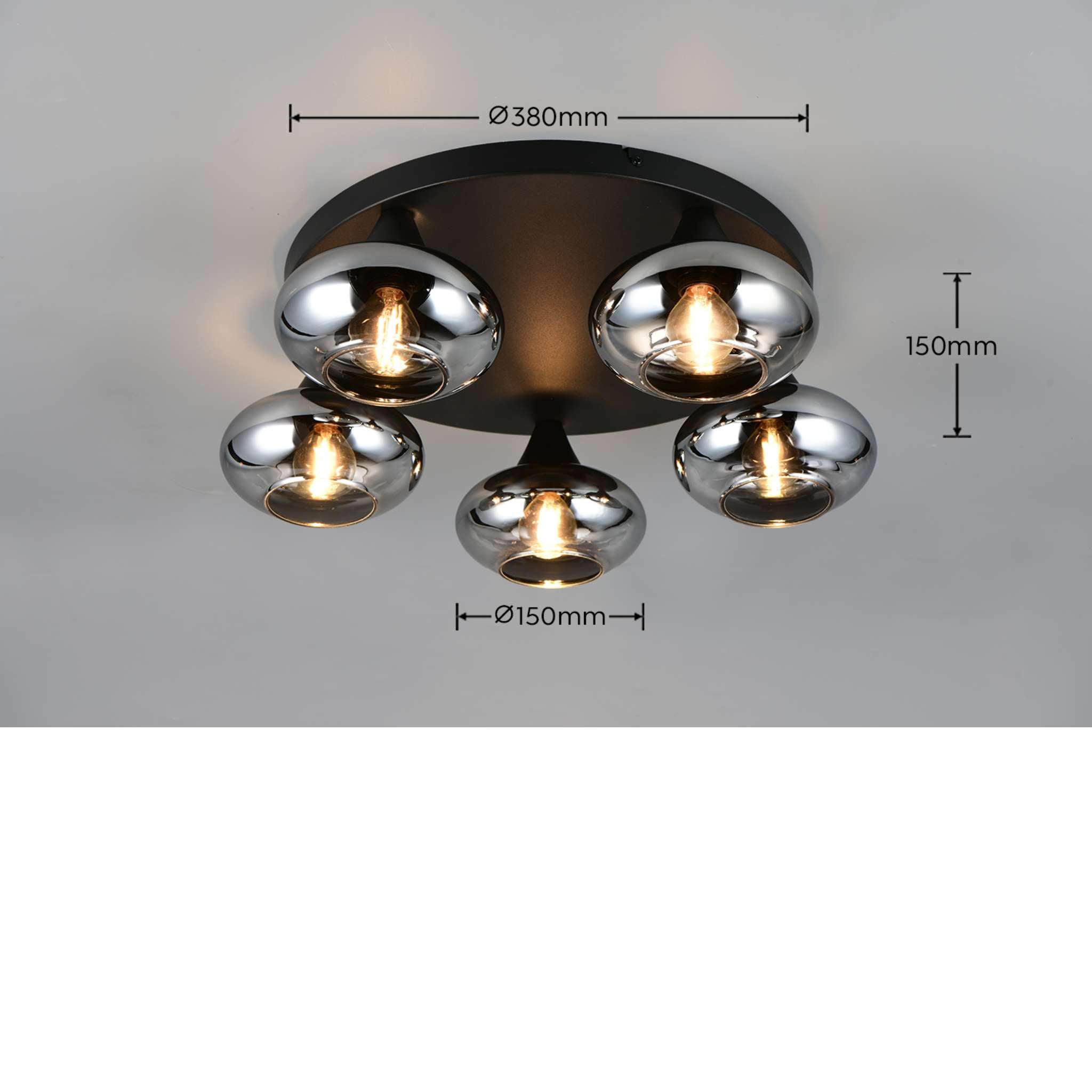 TRIO Divina kattovalaisin 5-os E14 - mattamusta/savu