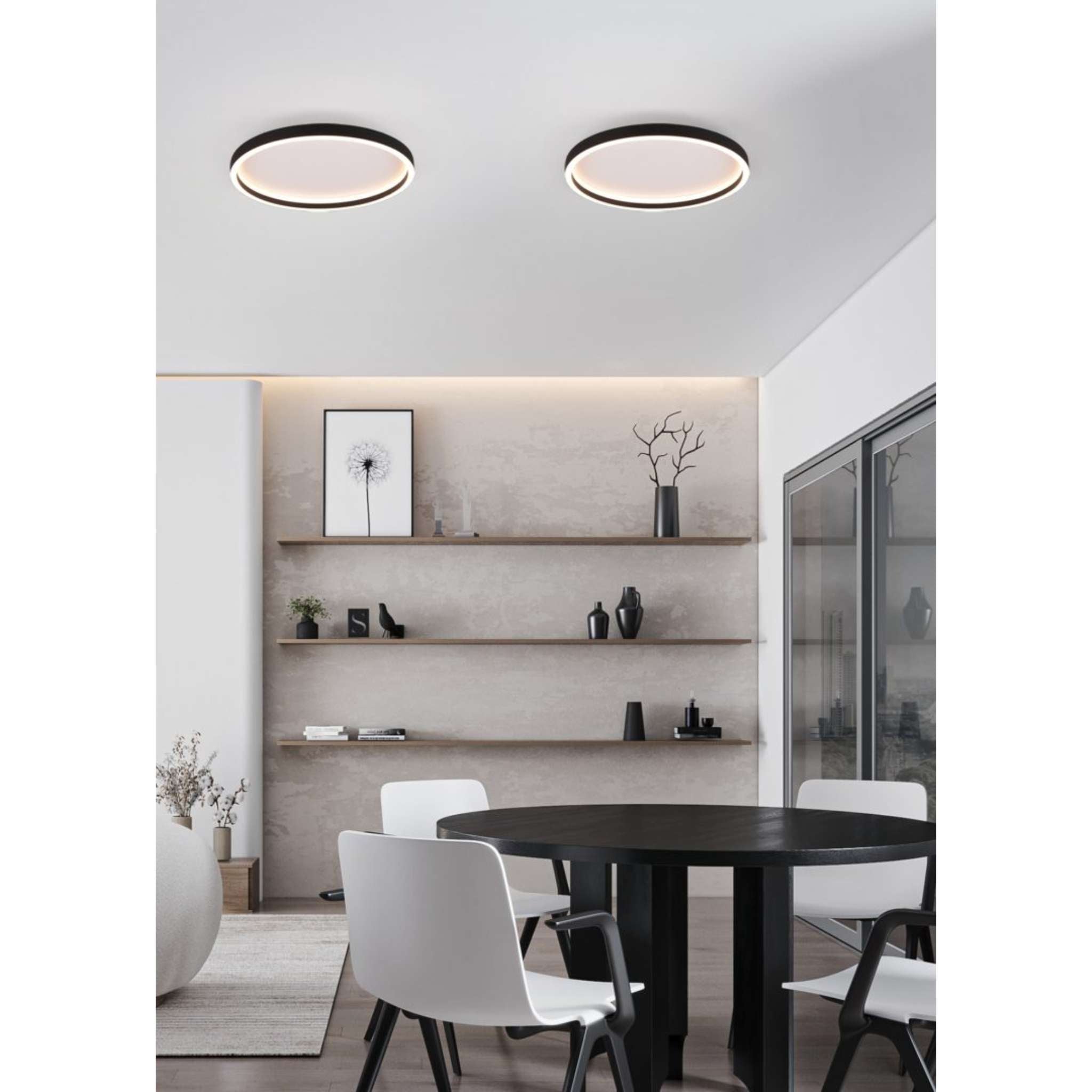 TRIO Rotonda LED kattovalaisin pyöreä - mattamusta