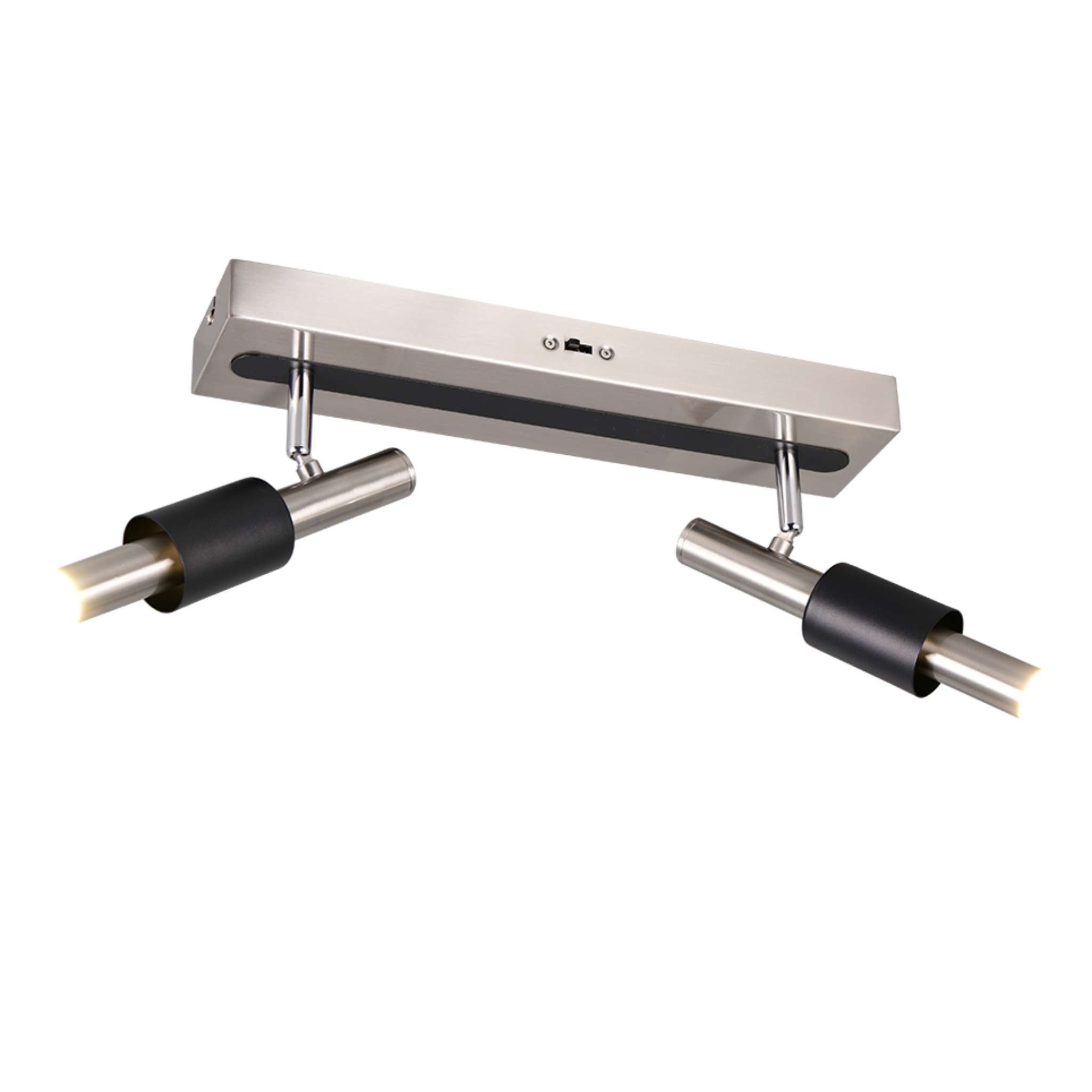 TRIO Ikaris LED spotti 2-os - harjattu teräs/mattamusta