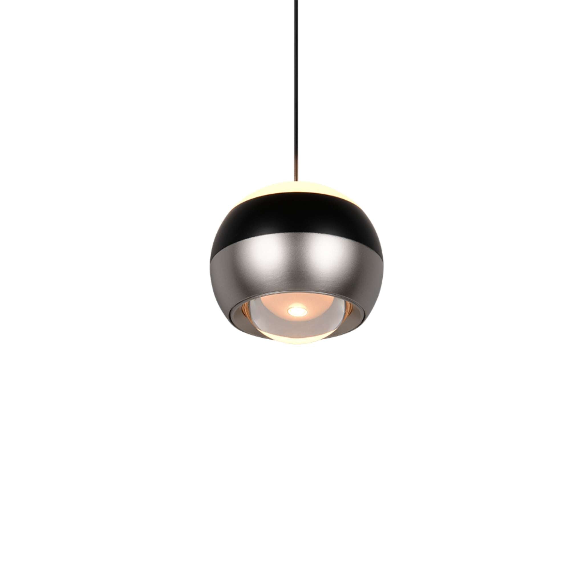 TRIO Orbit LED riippuvalaisin 1-os - harjattu teräs/mattamusta