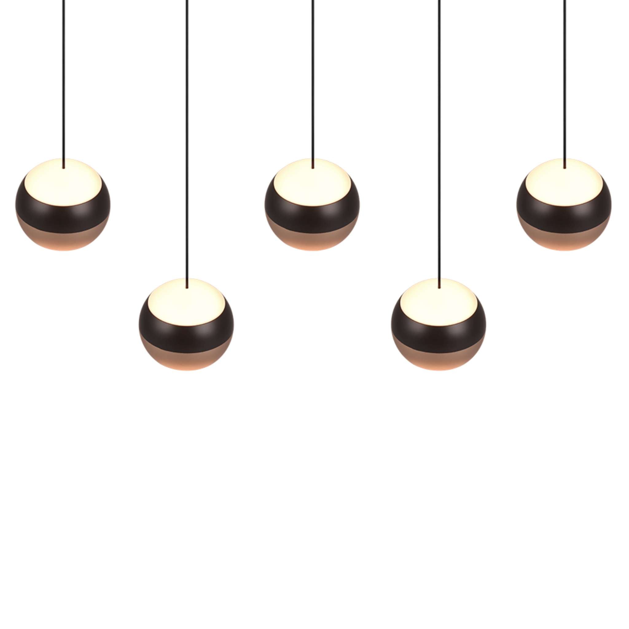 TRIO Orbit LED riippuvalaisin 100 cm 5-os - mattamusta