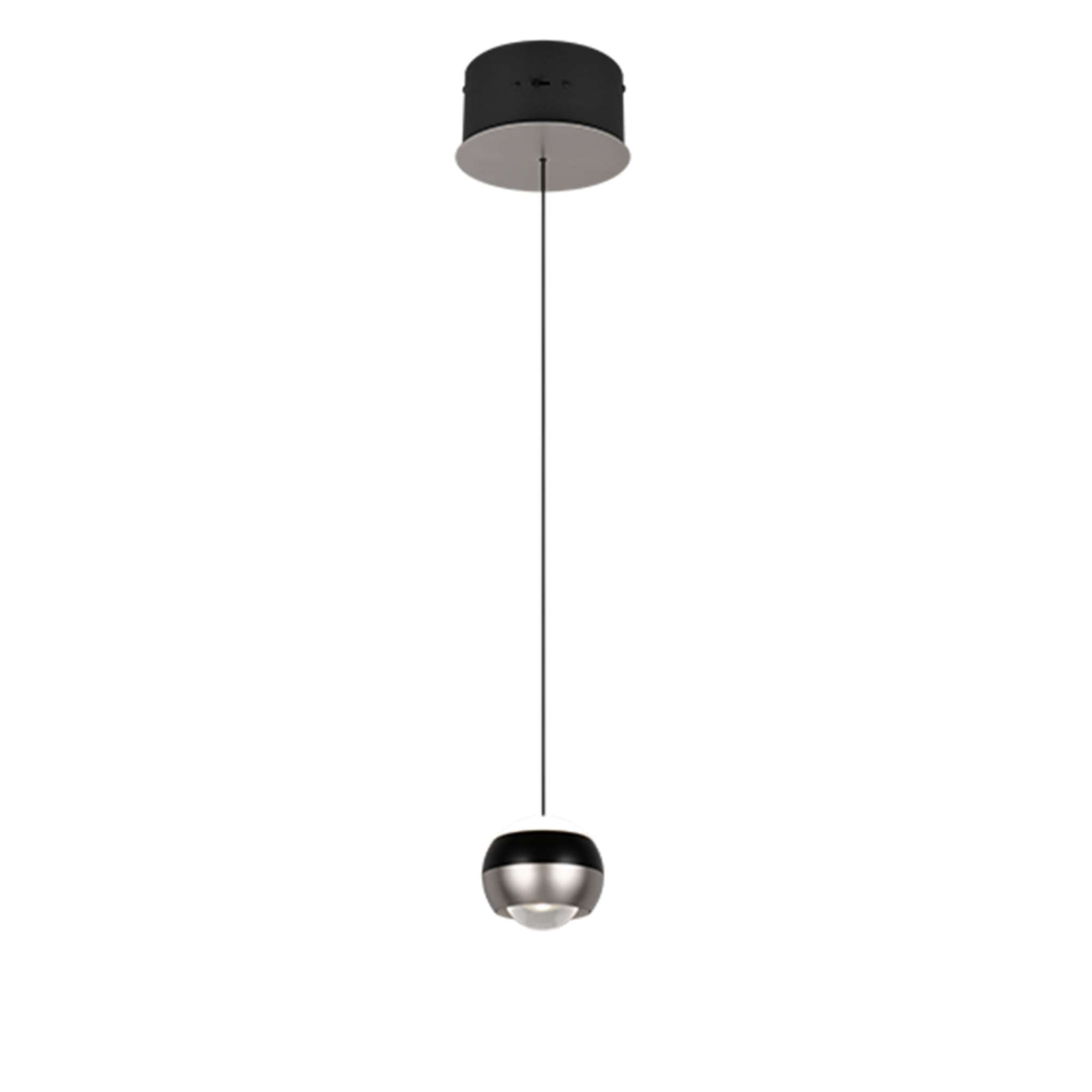 TRIO Orbit LED riippuvalaisin 1-os - harjattu teräs/mattamusta