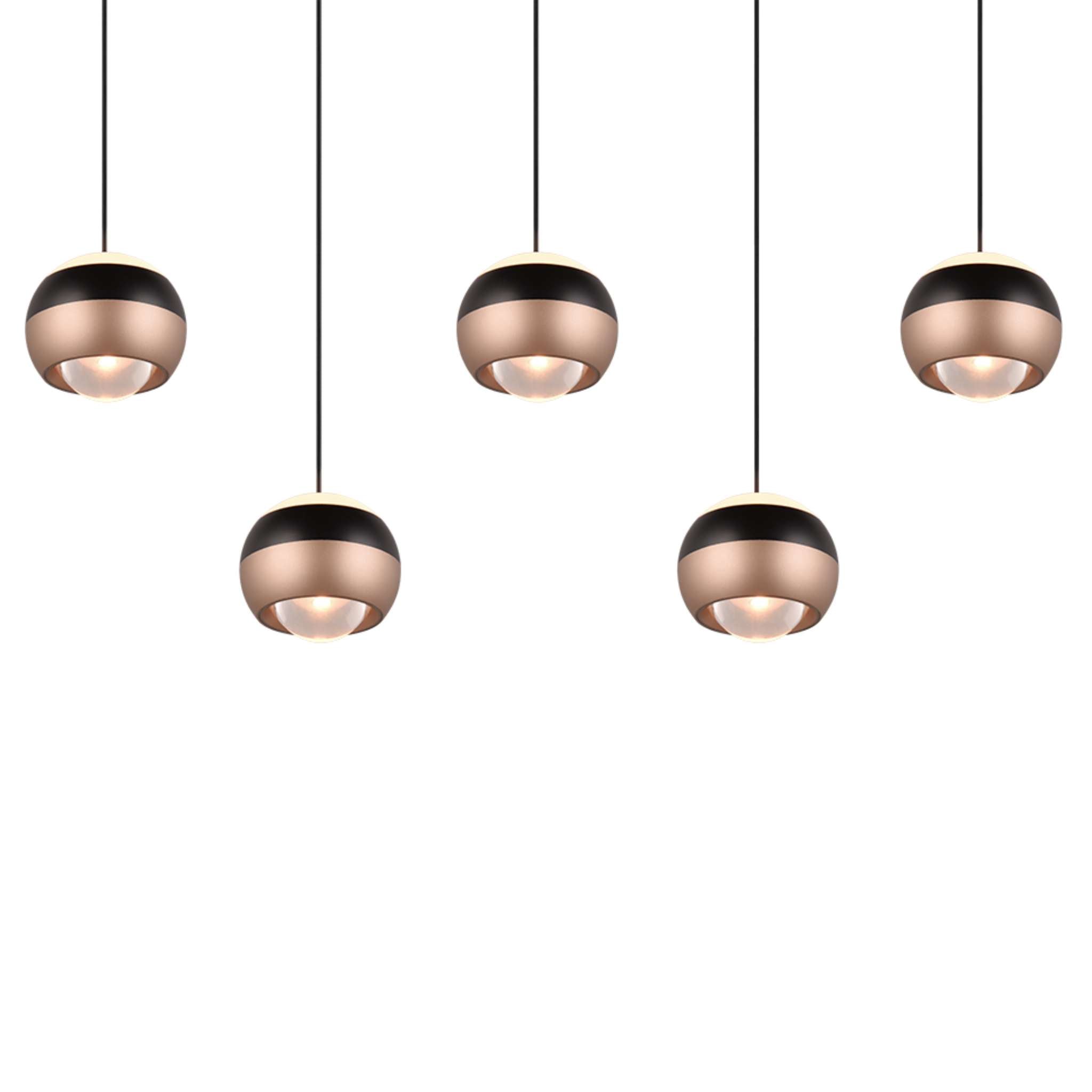 TRIO Orbit LED riippuvalaisin 100 cm 5-os - mattamusta