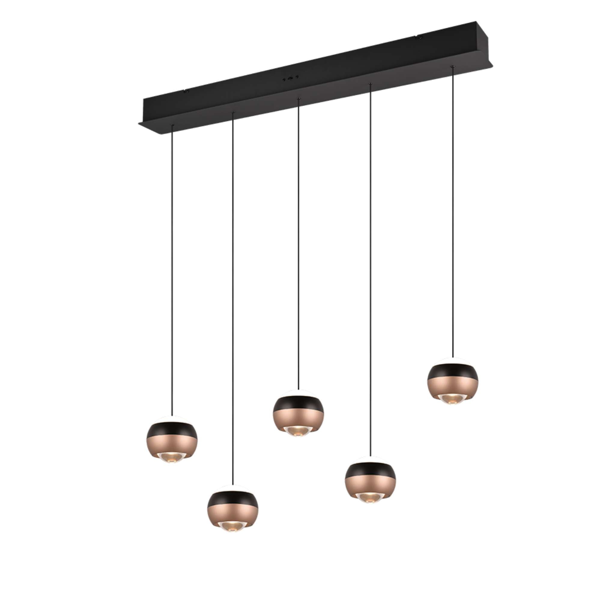 TRIO Orbit LED riippuvalaisin 100 cm 5-os - mattamusta