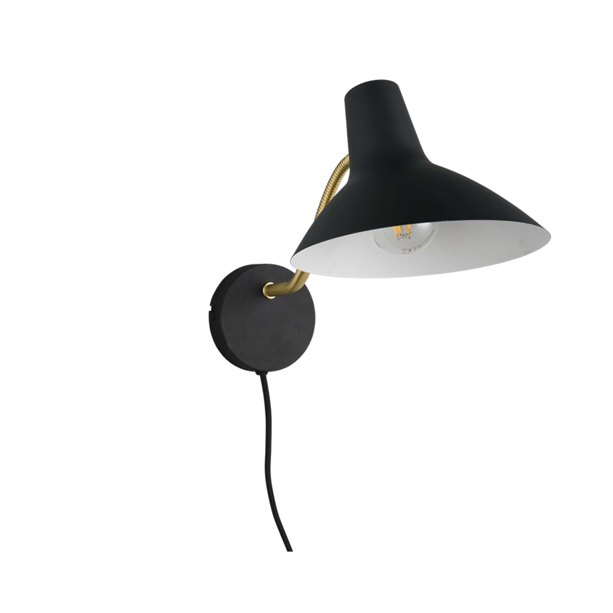 TRIO Traveller seinävalaisin E27 - musta/kulta