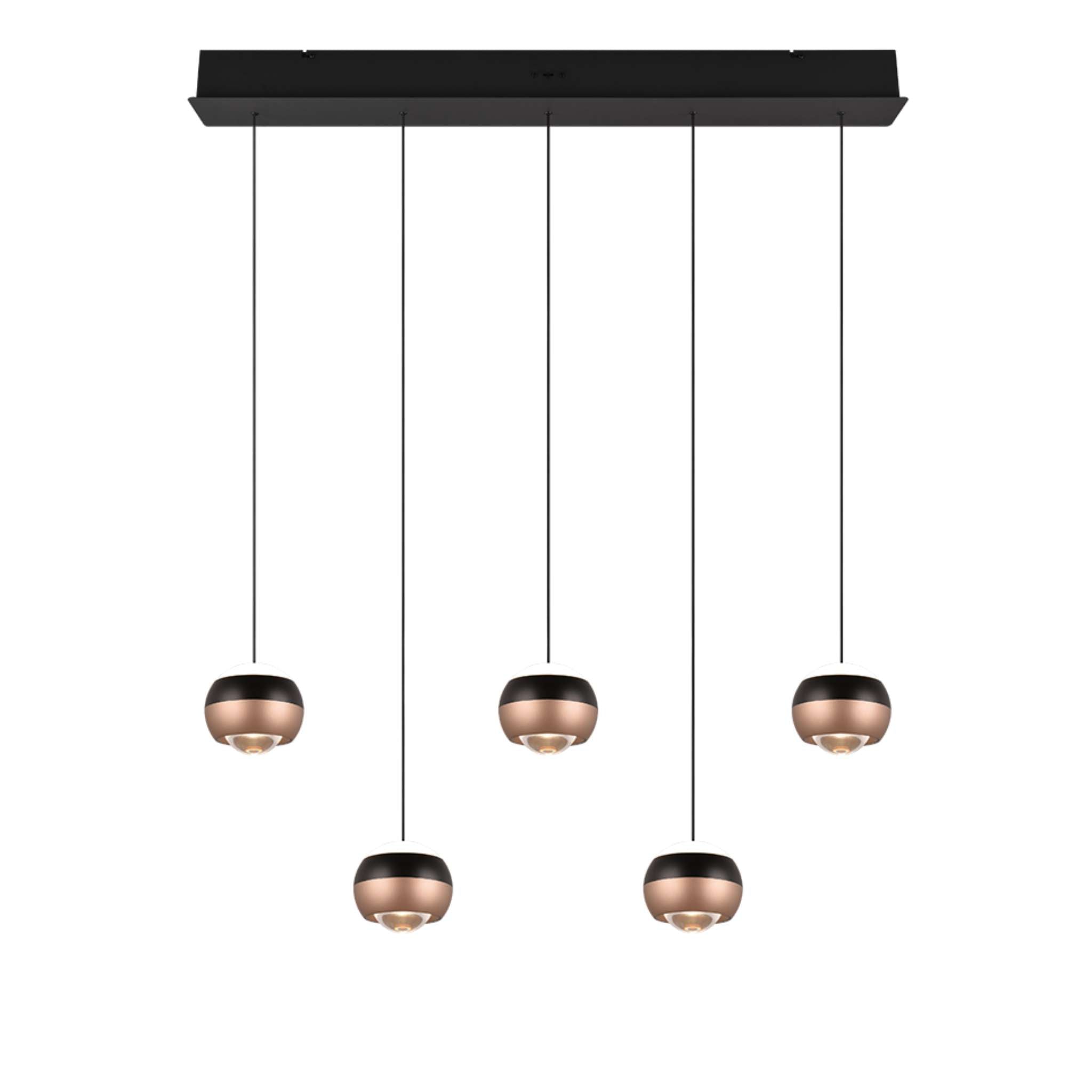 TRIO Orbit LED riippuvalaisin 100 cm 5-os - mattamusta