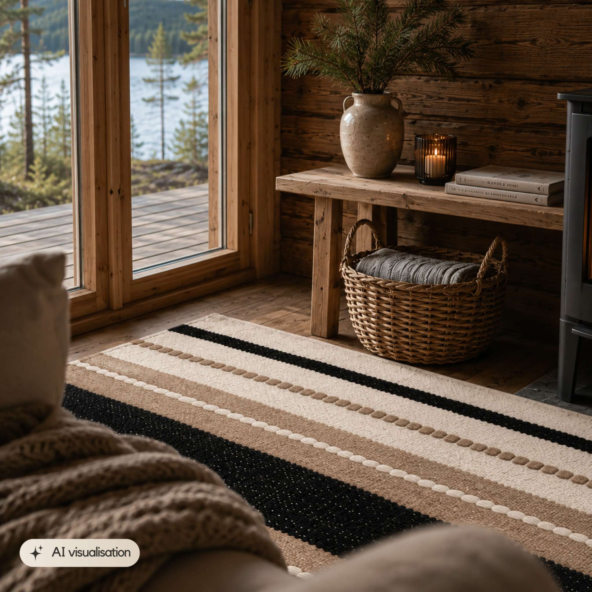 Heinävesi puuvillamatto - Beige