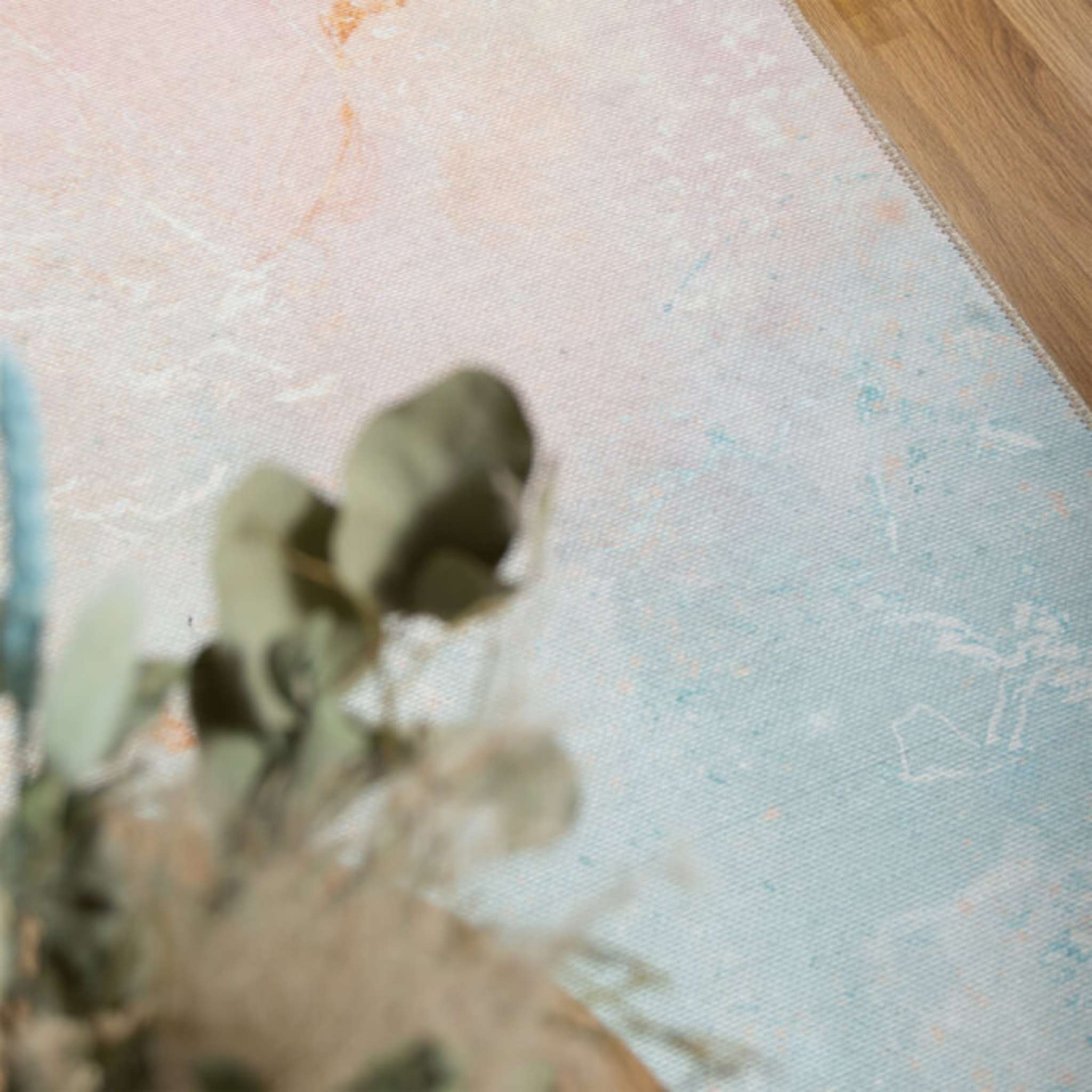 Lilie sileäksi kudottu matto - pastelli