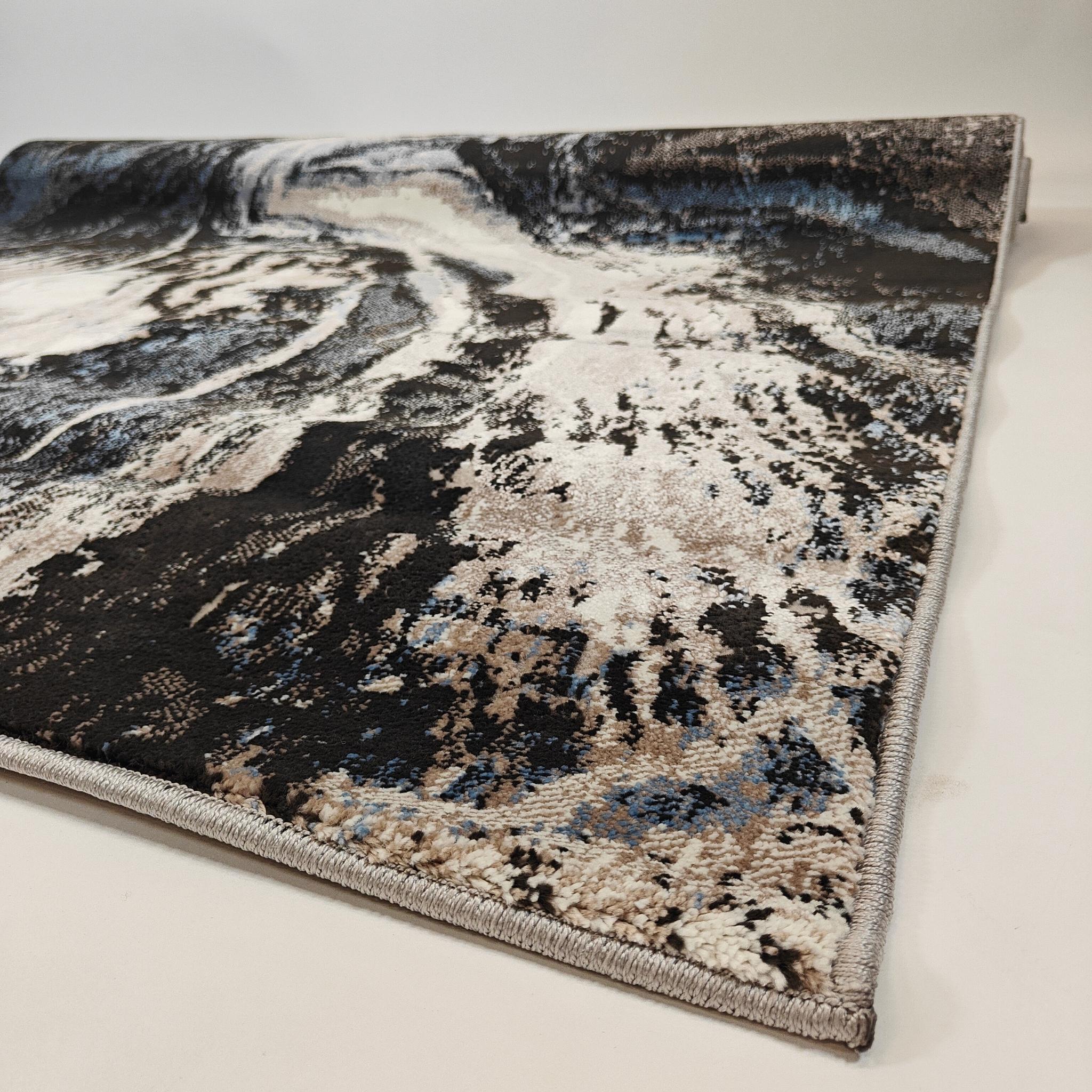 Ripol lyhytnukkainen matto - beige/sininen